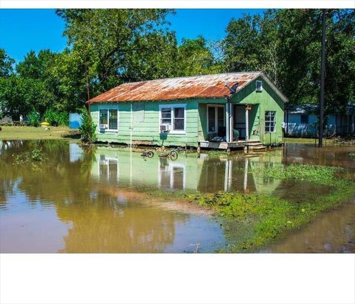 Destroyed House After Mirror Reflection Of Flood Hurricane Harvey Disaster Area